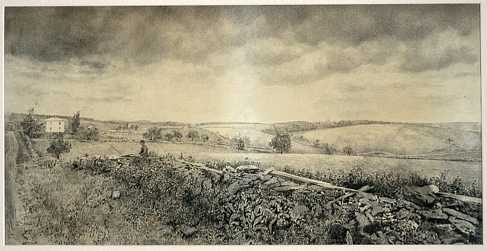 View of a Farmhouse and Fields, Albany County Slider Image 2